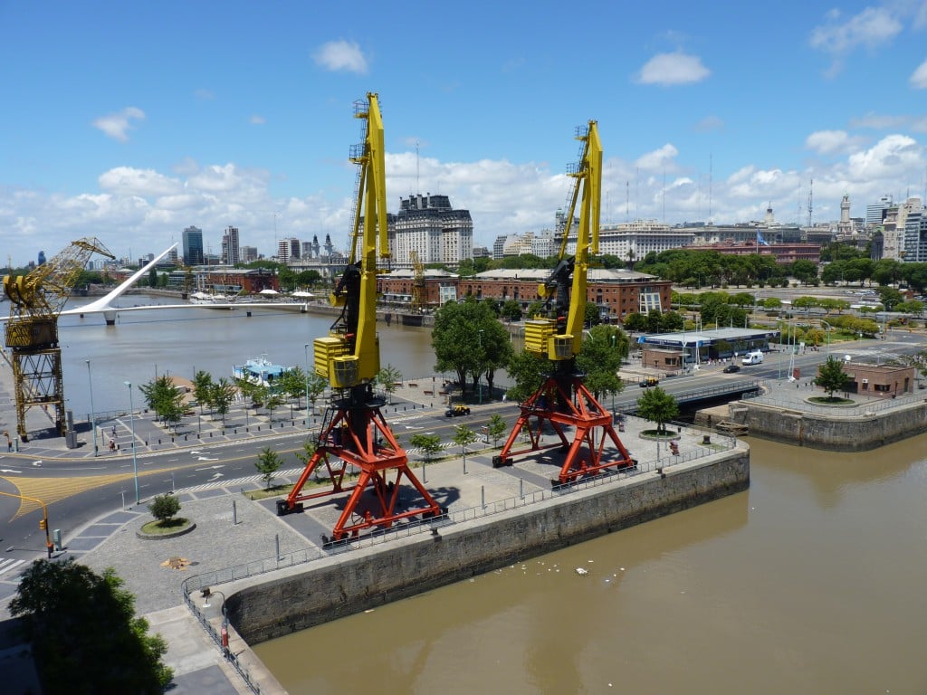 Puerto Madero with the Pink Palace in the background