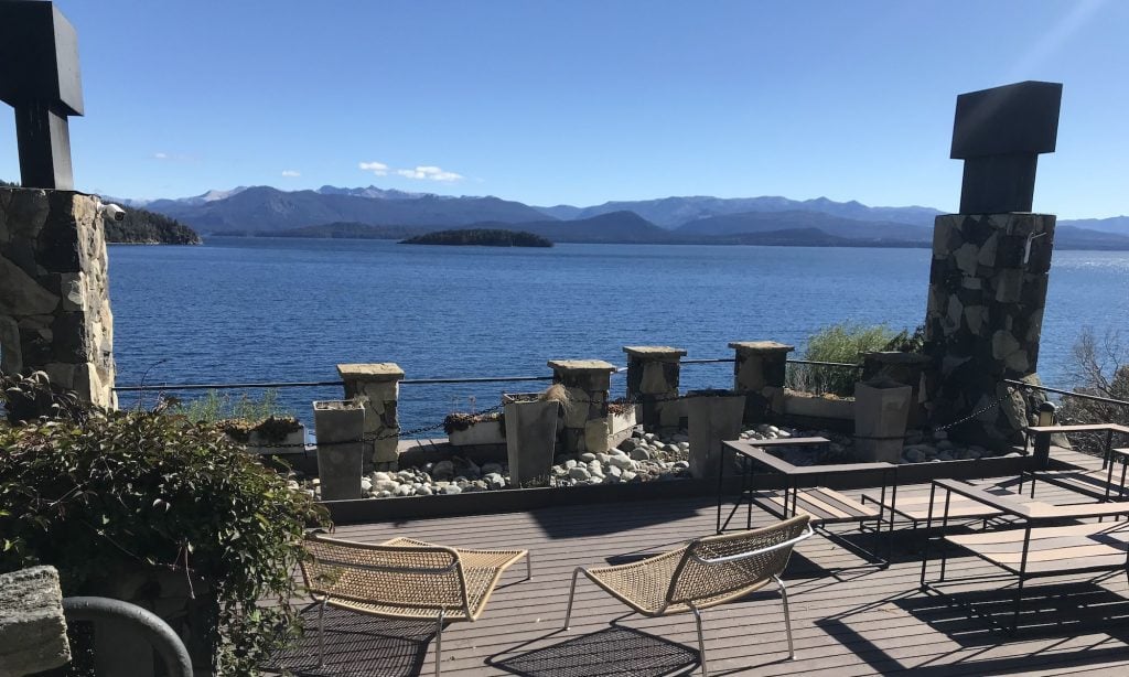 Lakeside hotel views in Bariloche