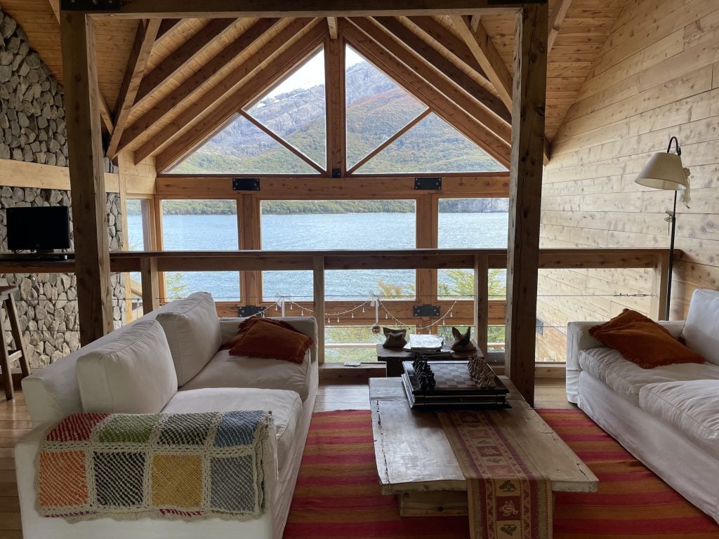Inside Aguas Arriba lodge at Los Glaciares National Park