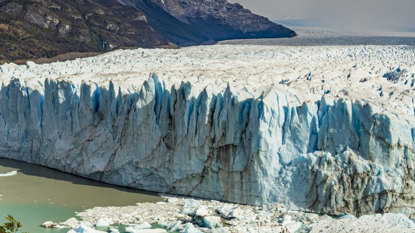 Ice cliffs of Perito Moreno glacier in Argentina