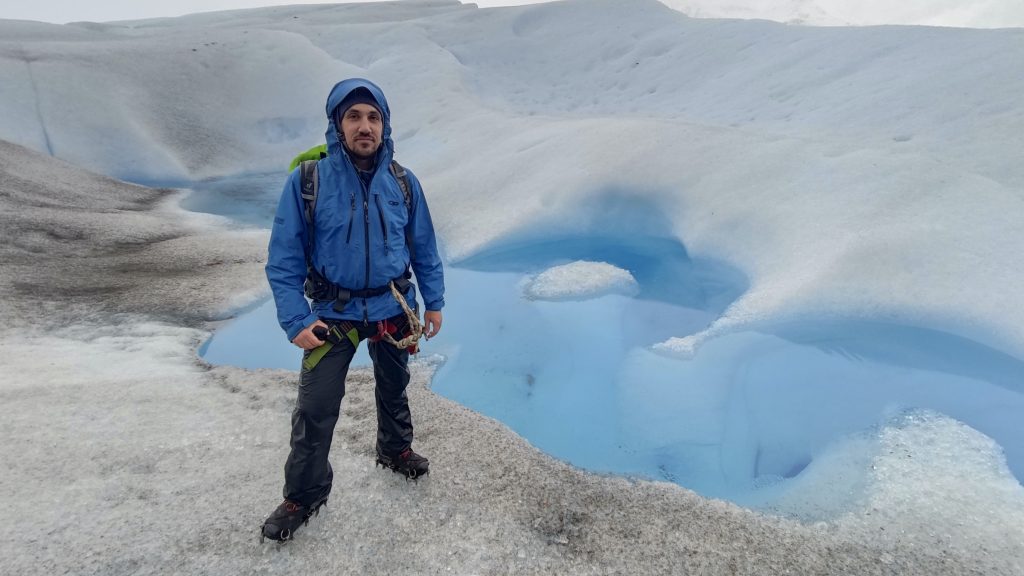 Felipe of Swoop Patagonia on Perito Moreno glacier in Los Glaciares