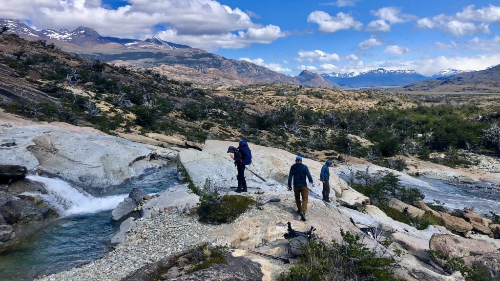 Slab waterfalls in Los Glaciares