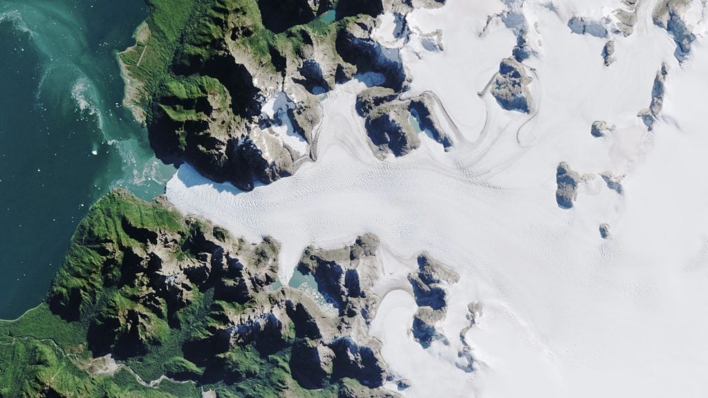 Satellite view of San Rafael Glacier