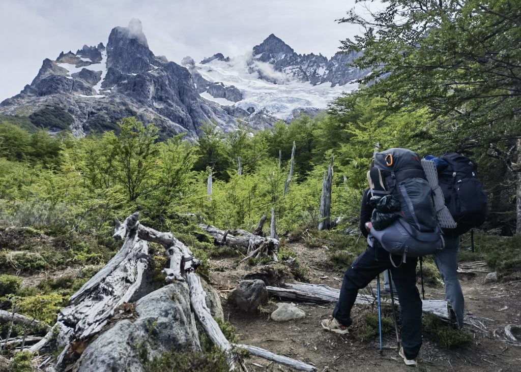 First day of hike approaching Cerro Castillo